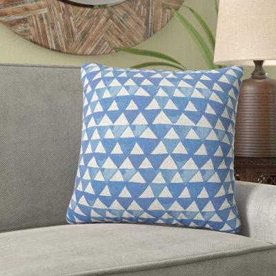 Watercolor Geometric Cotton Blend Throw Pillow