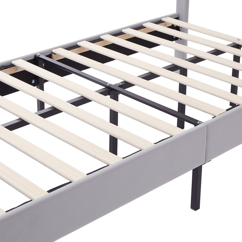 Lit simple tapissier avec 2 tables de chevet - Ensemble de chambre à coucher moderne, Simple