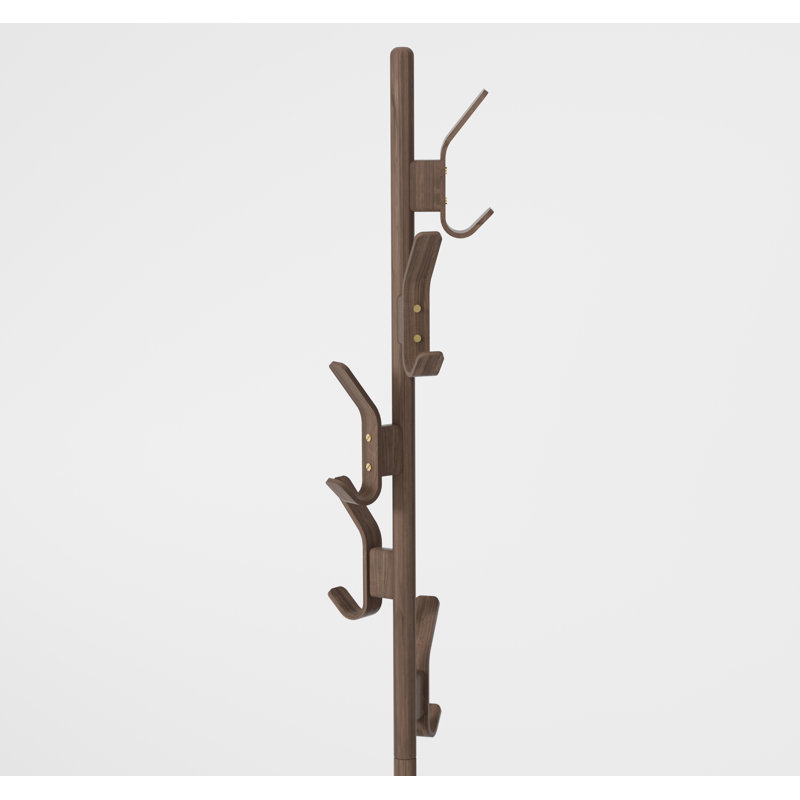 Phillipa Coat Stand, 5 double hooks, freestanding, Brown