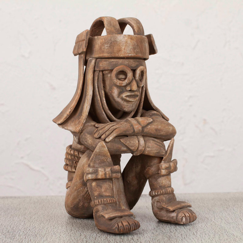 Hand Crafted Aztec Archaeological Ceramic Figurine