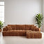 Canapé modulaire en chenille orange 108 po, conception capitonnée et ressorts ensachés, sans assemblage-118691998-118692000