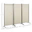 Paravent 3 panneaux HOMcom, écran d'intimité pour la maison, beige