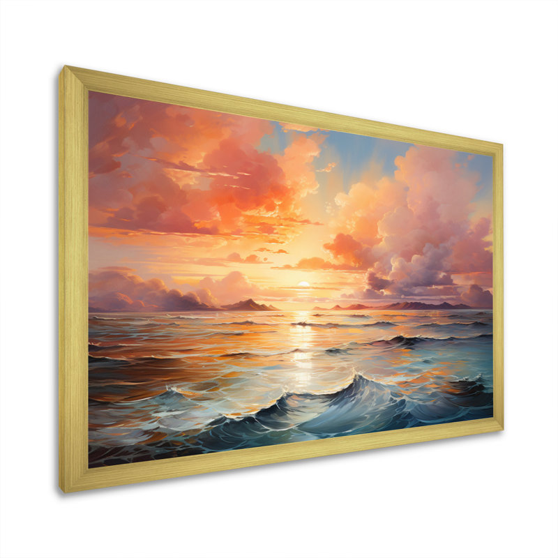 «Clouds Ethereal Horizon», art sur toile, H 12 po x l 20 po x P 1 po, Cadre doré simple