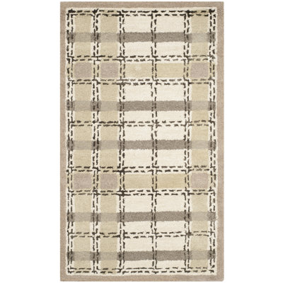 Tapis gris Sharkey en laine / viscose touffeté à la main Martha Stewart