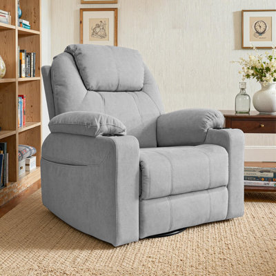 92 cm Wide Fabric Swivel Recliner