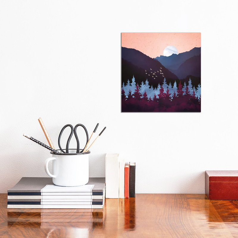 Mulberry Dusk - impression d'art graphique, Aucun mat, Toile tendue, H 12 po x l 12 po x P 0,75 po
