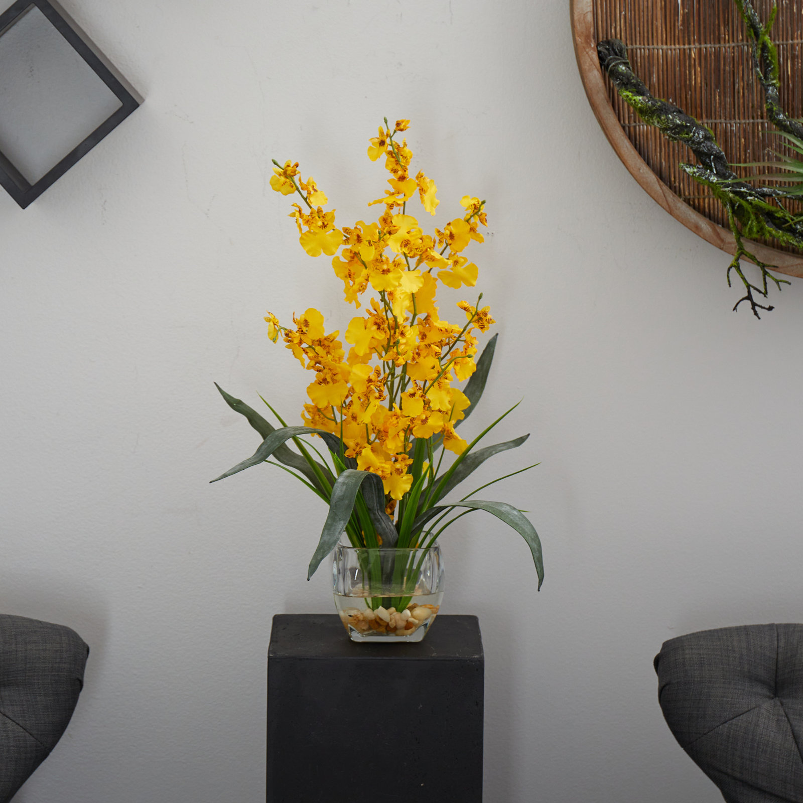 Silk Orchid Floral Arrangement, Yellow