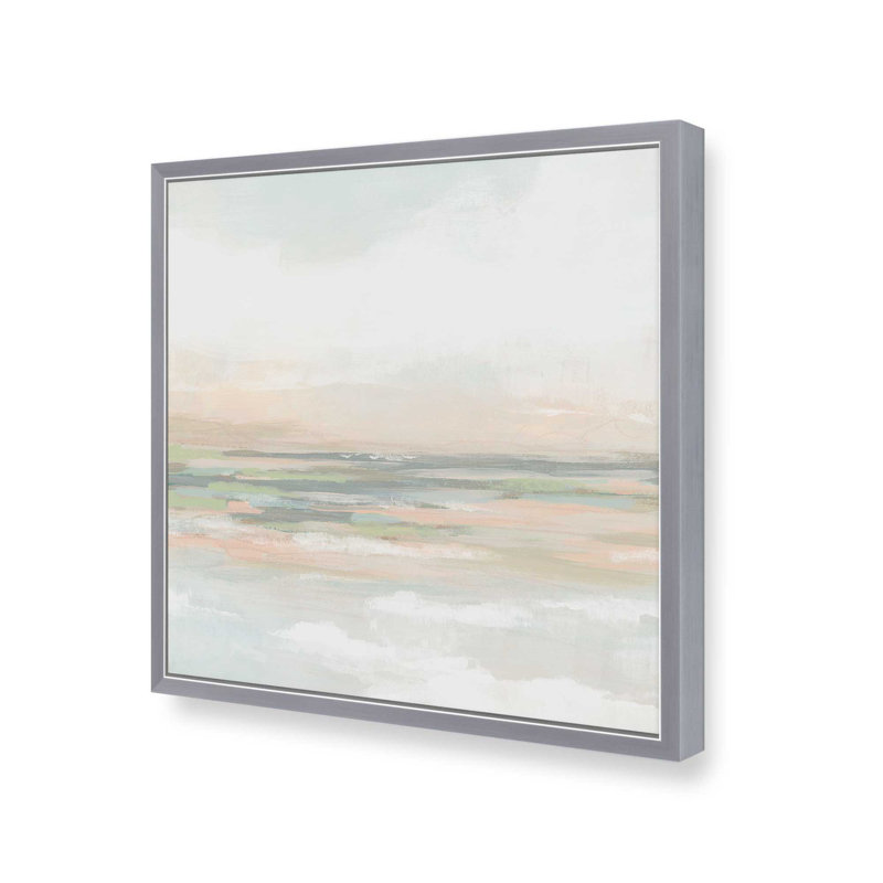 Soft Breeze Over Fields II, 17.75" H x 17.75" W, Open Corner Framed, Polished Chrome