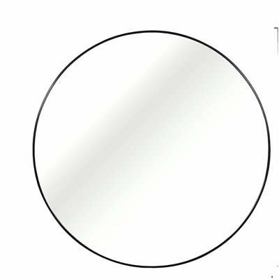 Miroir de salle de bain circulaire noir en métal 20 pouces