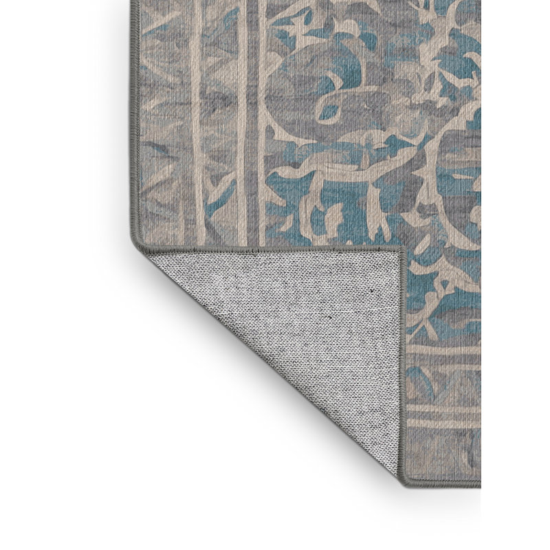 Tapis gris lavable à la machine, Rectangulaire 3 pi x 5 pi