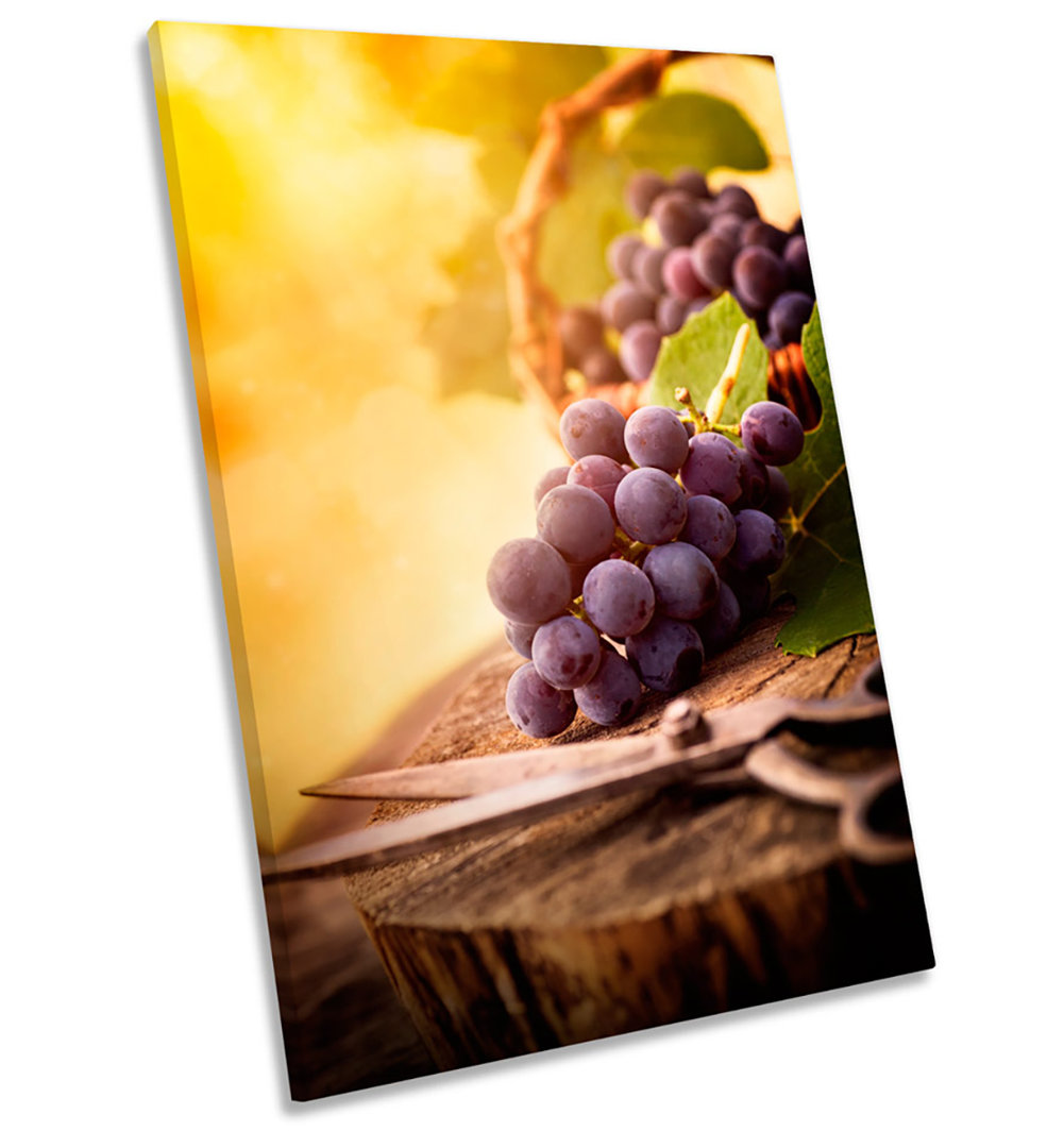 X0312 Harvest Grapes Vineyard Wine - Wrapped Canvas Print