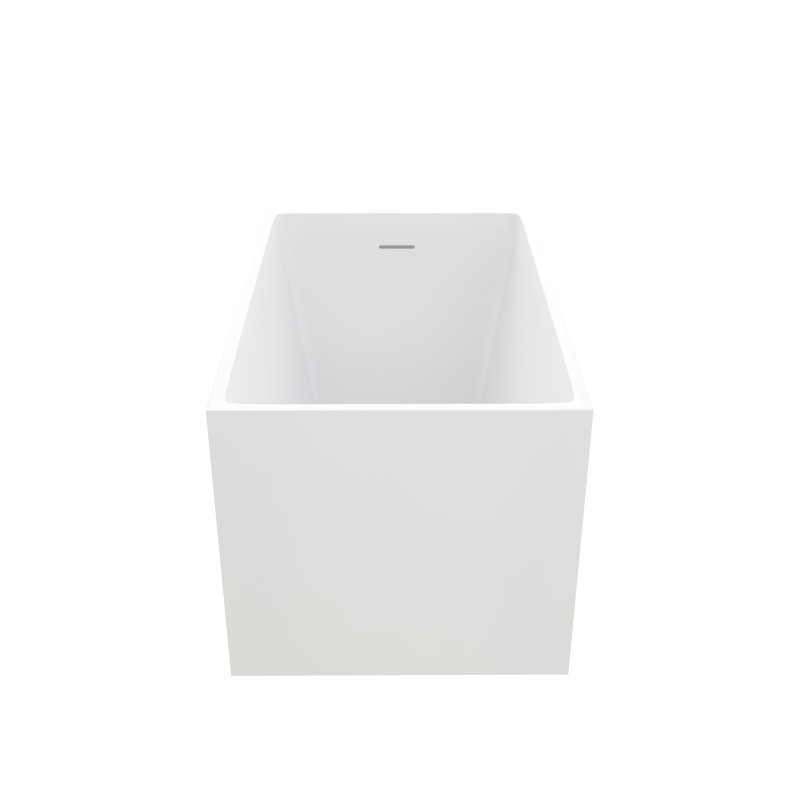 43 - Inch Freestanding Acrylic Tub In White Gloss, Comfort Focused Design With Built Seat, Long Lasting Resin, Streamlined And Ergonomic 43" Bath Tub, Gloss White, Square Shape Comfortable Materials