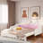 Extending Upholstered Daybed With Led Lights And Crown Headboard-846232606