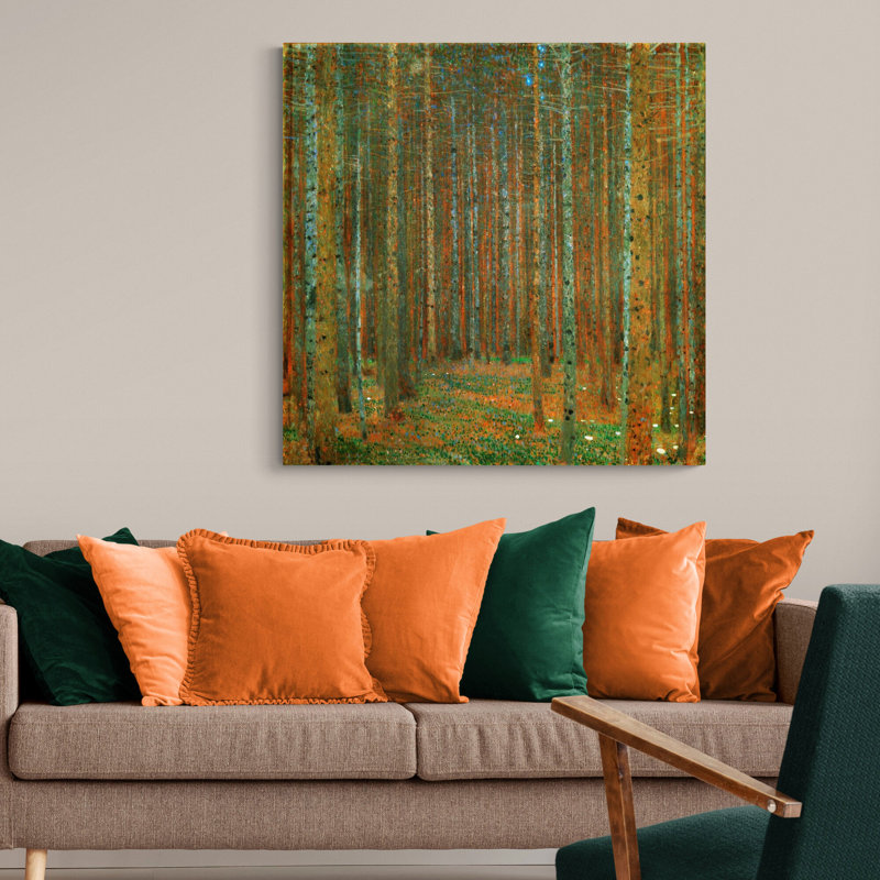 Pine Forest by Gustav Klimt - Wrapped Canvas Painting, 76cm H x 76cm W x 4cm D
