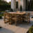 Brown 7 - Piece Outdoor Dining For 6, Weather Patio Table With Umbrella Hole And 6 Armrest Chairs, Furniture Backyard, Lawn, Deck Or Poolside, Crafted From Recycled , High Customization Option-1164858041