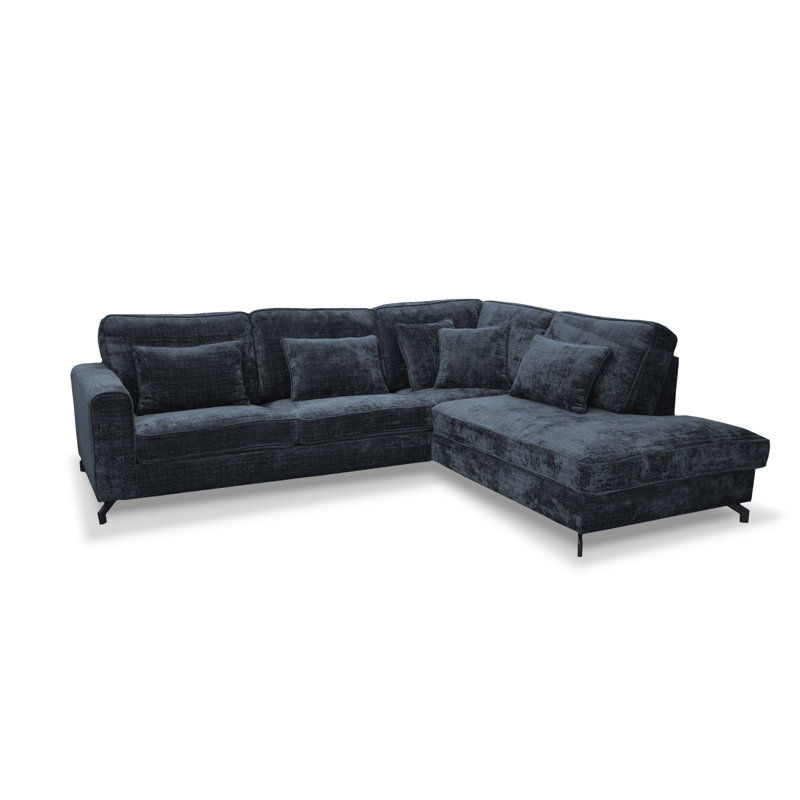5 Seater Sofa & Chaise, Navy, Right Hand Facing