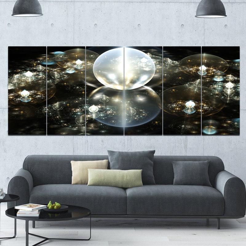« golden water chutes on mirror », ensemble de 6 reproductions d’art sur toile