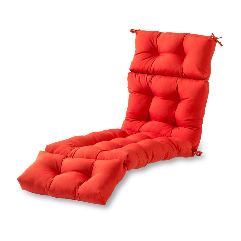 Shipton Outdoor Tufted Chaise Lounge Cushion, Salsa