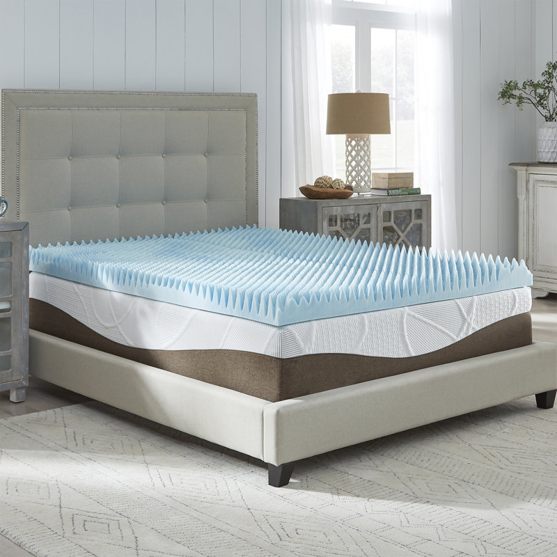 4" Reversible Gel Memory Foam Mattress Topper, Queen