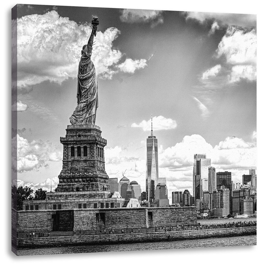 Leinwandbild Freiheitsstatue mit New Yorker Skyline