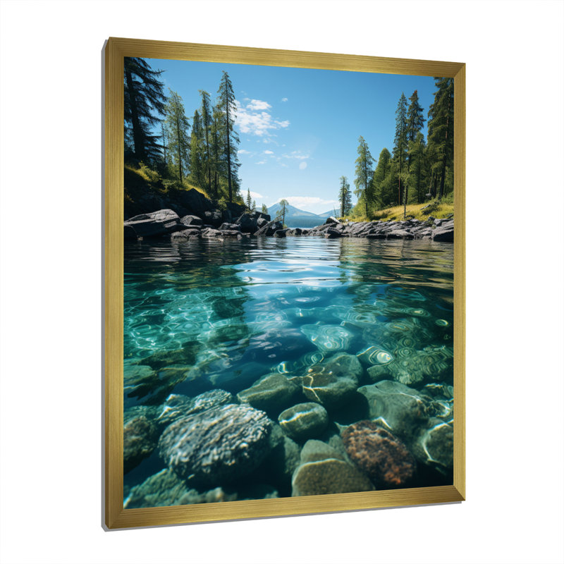 «Basnett Alaska Pristine Waters», reproduction d'art sur toile, H 20 po x l 12 po x P 1 po, Cadre doré simple