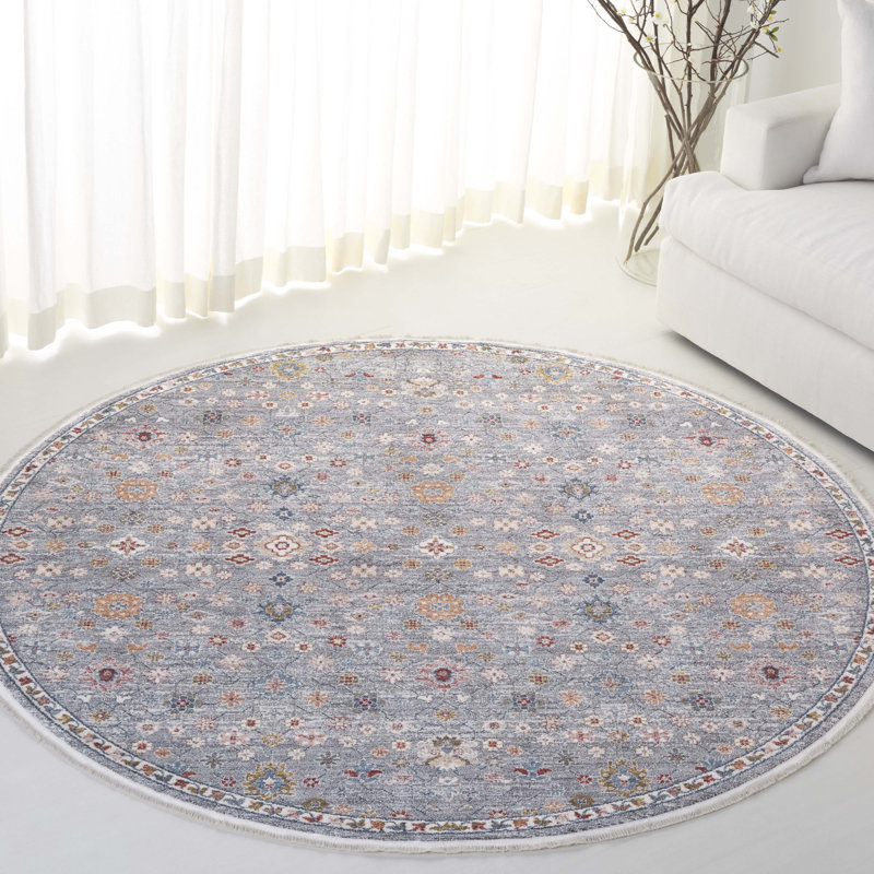 Kempton Floral Rug, Round 6'7"