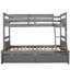 Lit superposé simple au-dessus d'un lit double avec rangement, couleur grise pour toute chambre à coucher - option de couchage polyvalente-148310263