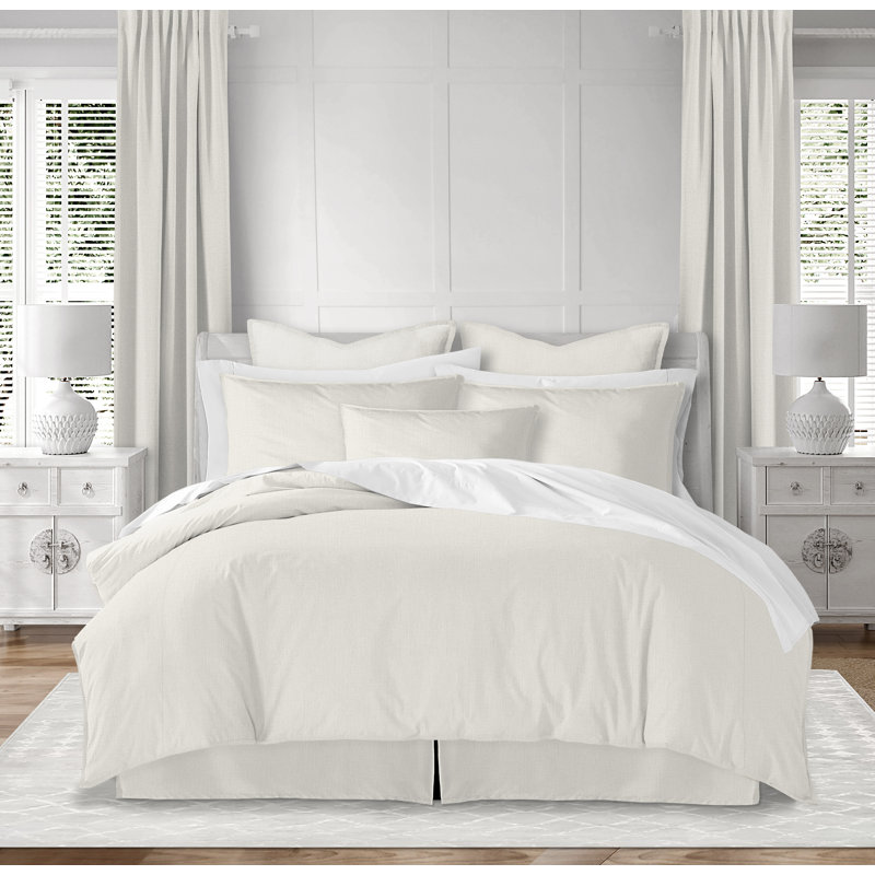 London Coverlet Set, Queen Coverlet + 2 Shams, Ivory