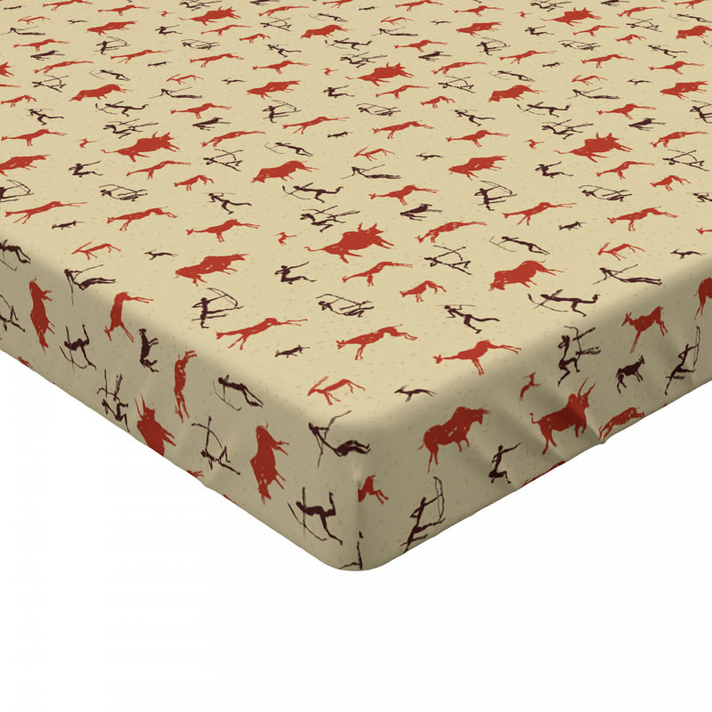 Microfiber Floral Fitted Sheet, Beige, Twin Fitted Sheet