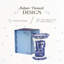 Spode Blue Italian Hexagonal Vase 10.5"
