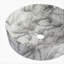 Lavabo de salle de bain rond en céramique sur fond blanc avec motifs gris-117194514