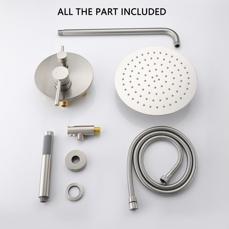 Pomme de douche 10 po nickel brossé 10 po, Nickel brossé