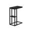 Modern Side Table With Rectangular Black Marble Look For Living Spaces Snack Marble-Like Surface And Metal Base Home