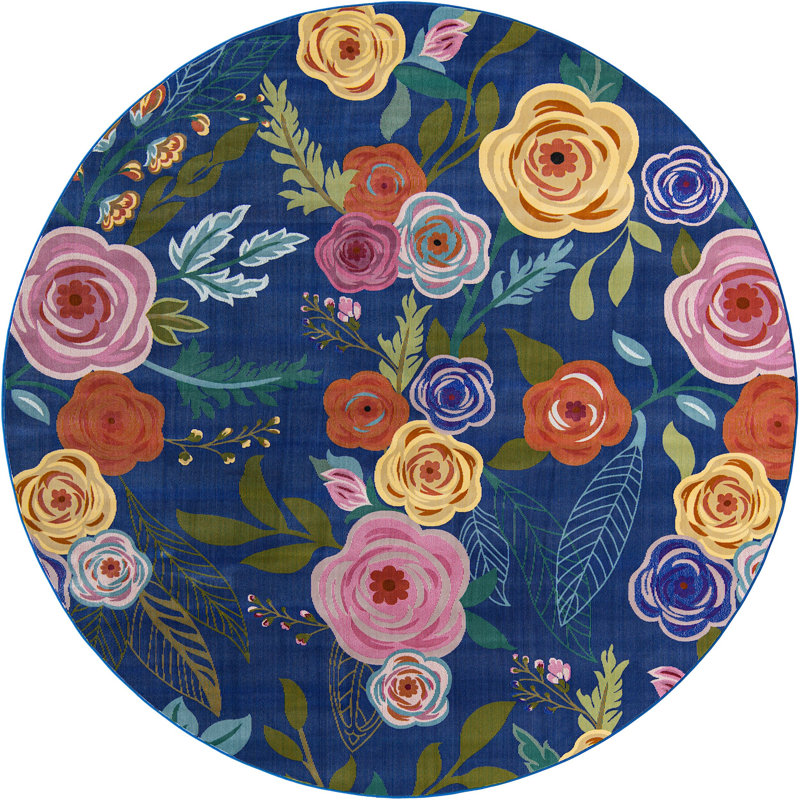Floral Indoor Rug, Round 10'