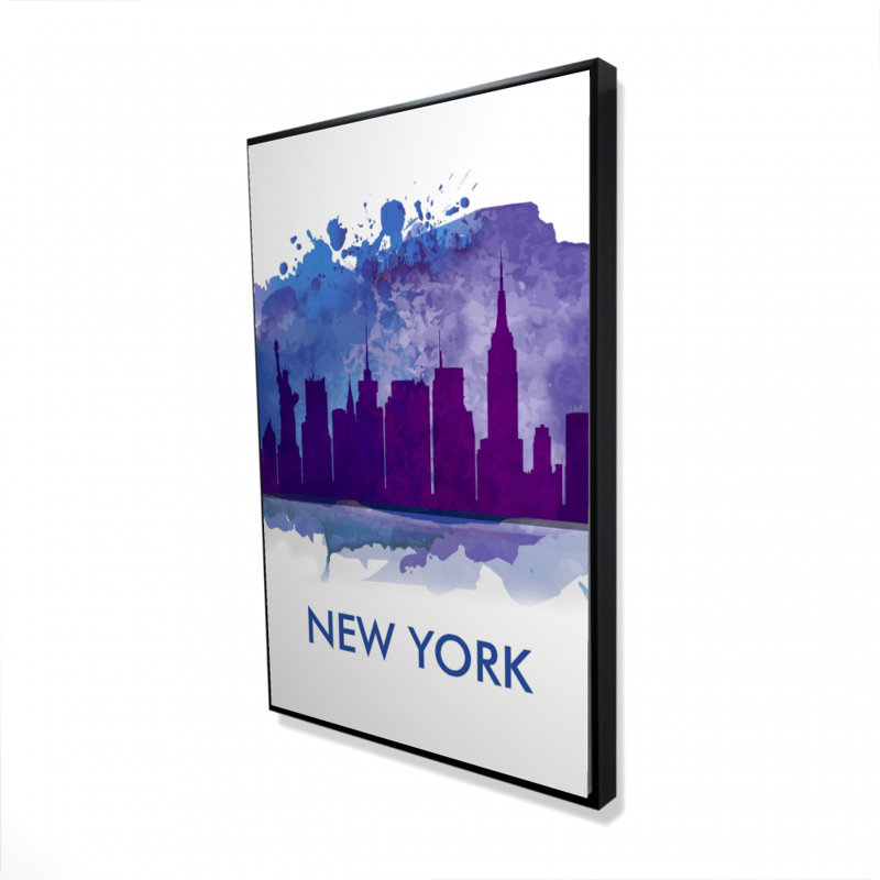 Silhouette, toile de New York | Décoration murale de chambre à coucher