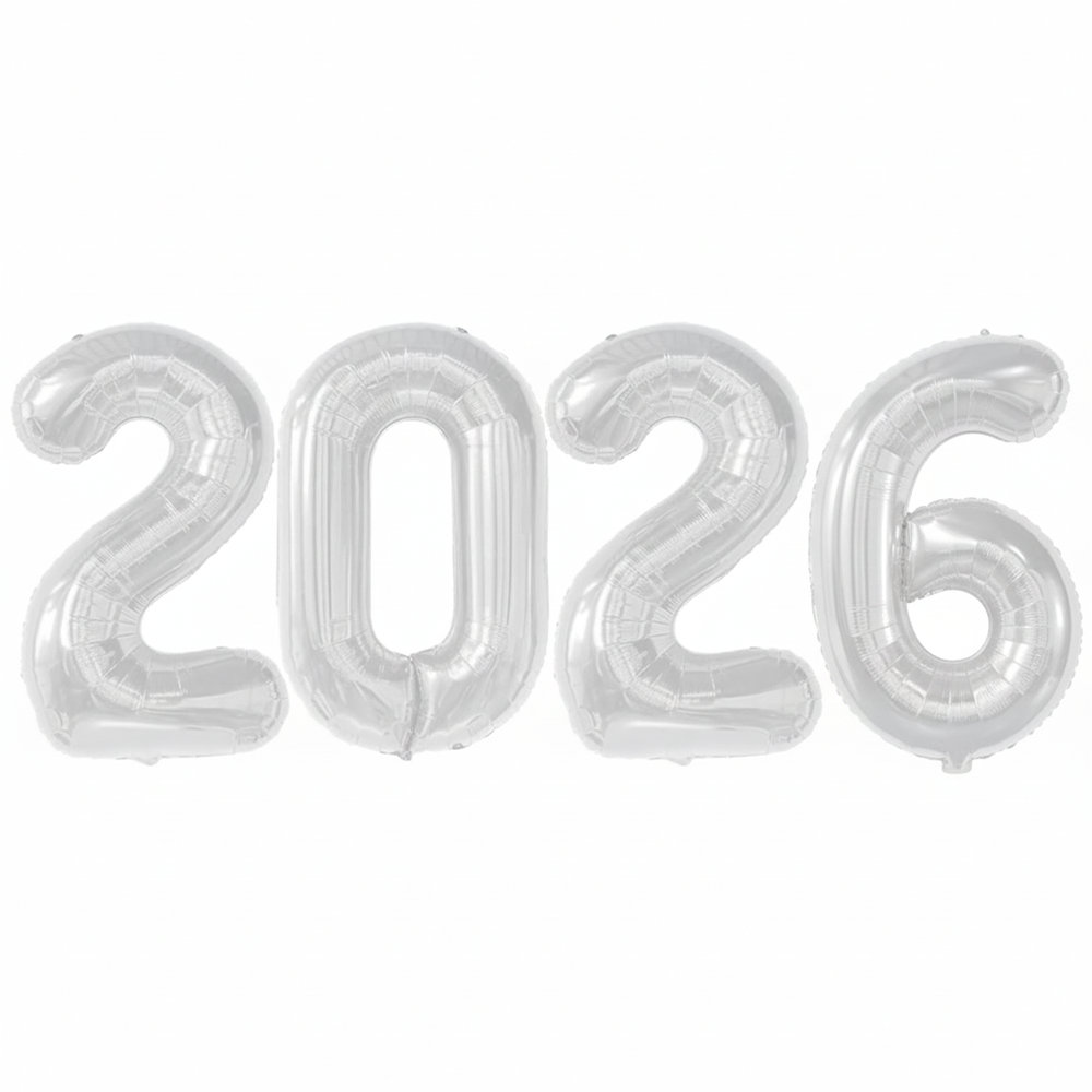 PMU New Year's Eve Party "2026" 40in Number Mylar Balloons Celebration Accessories (4/pkg) Pkg/1 PMU 
