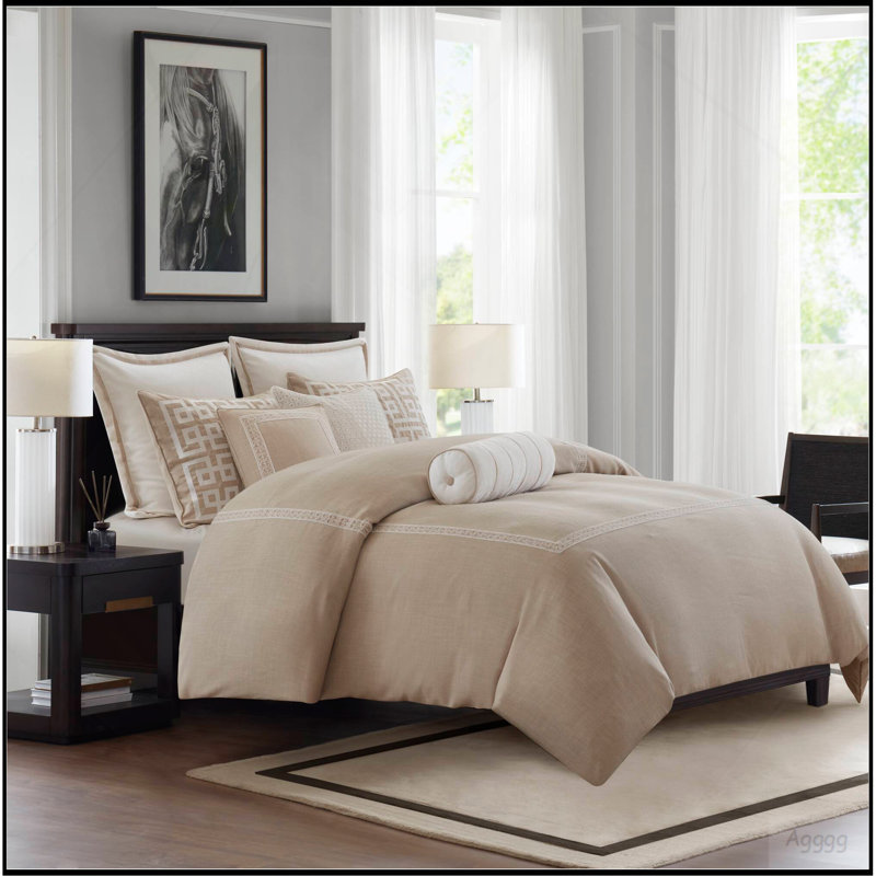 8- Piece Queen Comforter Set, taupe