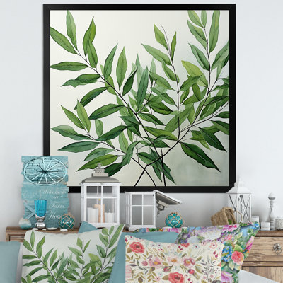 Feuillage olive minimaliste à feuilles I