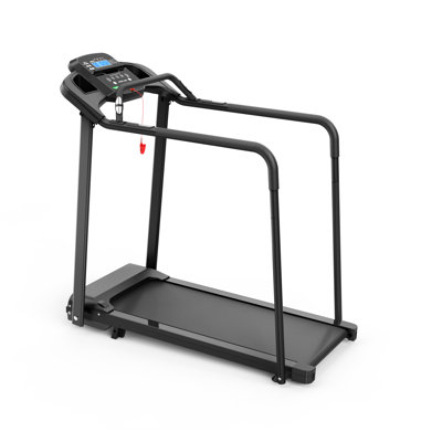 Senior Walking Treadmill with Long Enclosed Handrails Low Impact Rehabilitation Treadmill for Elderly Home Use