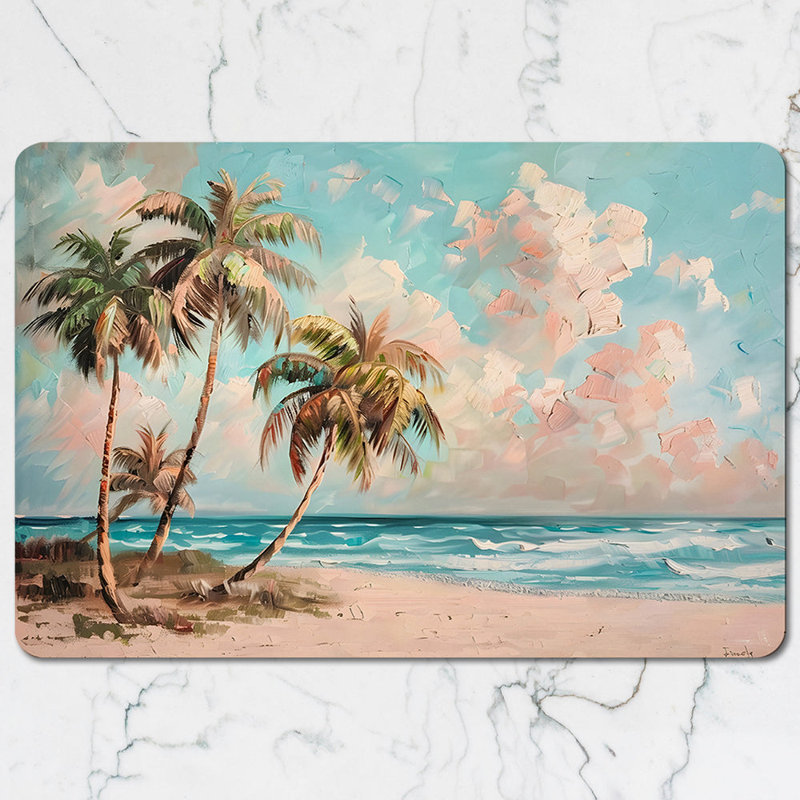 Tropical Beach Palm Trees Placemats And Coasters Set