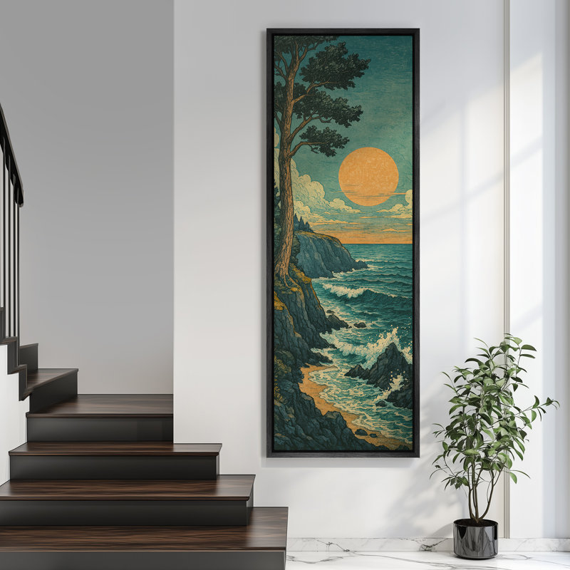 Reproduction d'art sur toile encadrée rétro, Noir, H 60 po x l 20 po