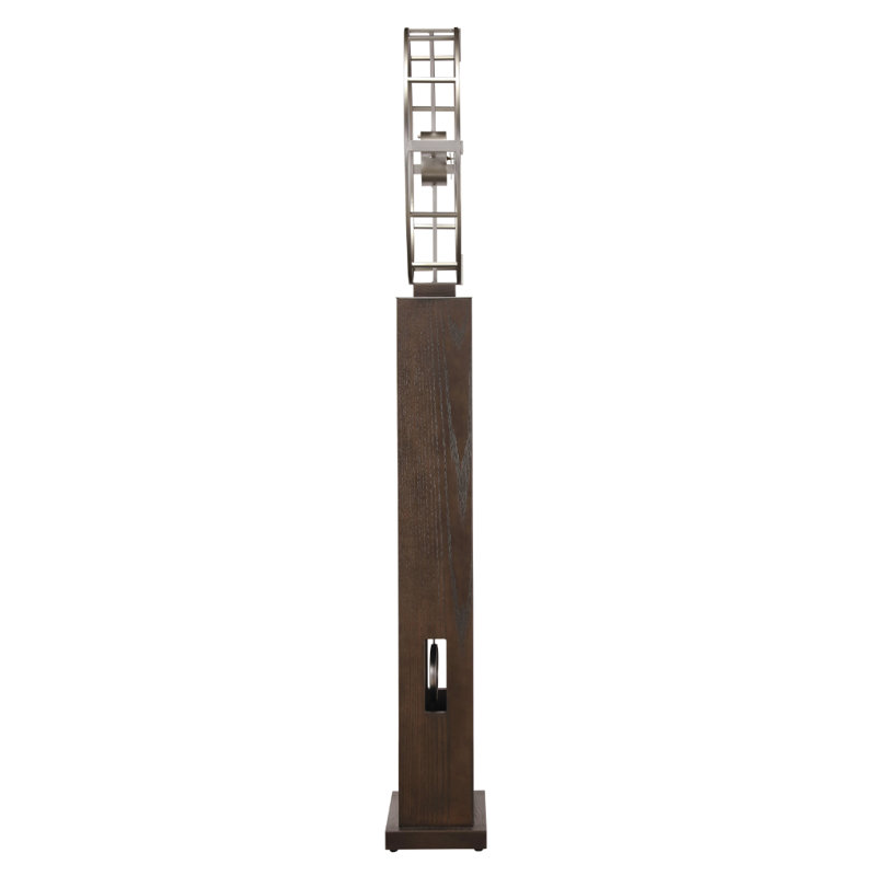 Juno III Modern Grandfather Clock, 24 Inch Oversized Dial, Continuous Sweep Quartz Movement, Satin Nickel Accents