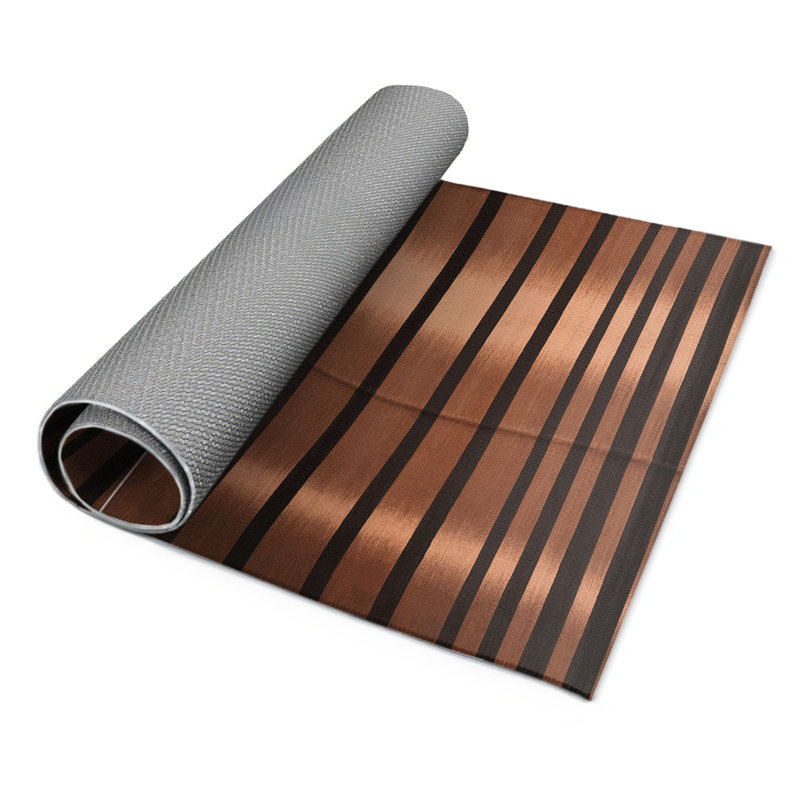Tapis intérieur / extérieur brun HorizontalStripes, Rectangle 4pi x 6 pi