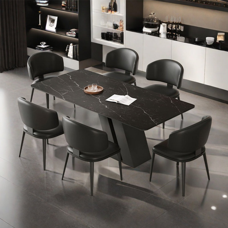 Italian style light luxury rectangular table set, 29.5"H x 78.7"L x 31.5"W