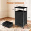 Table de chevet avec station de charge, table de chevet haute avec ports et prises USB, 4 tiroirs de rangement en tissu, table de chevet pour petite commode-1447182637