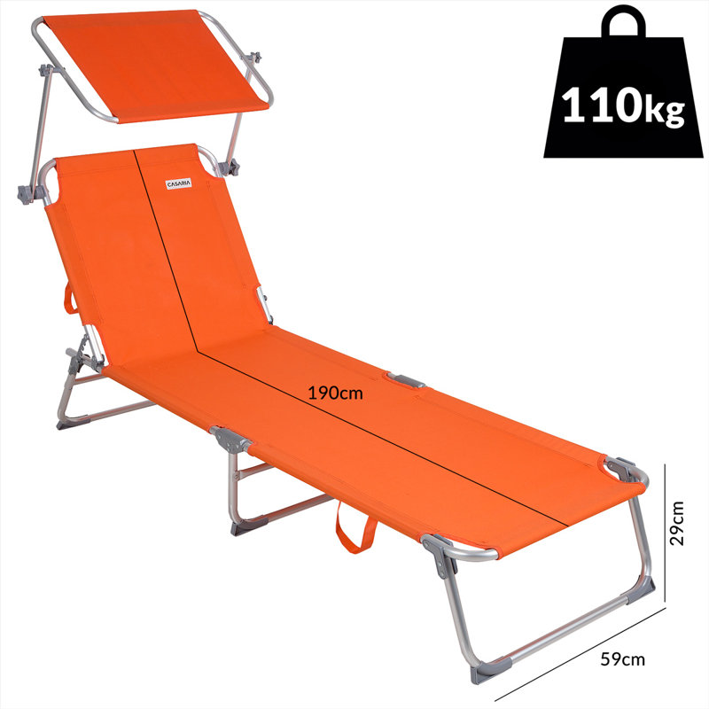 Bushgrove 190cm Long Reclining Single Chaise, Orange