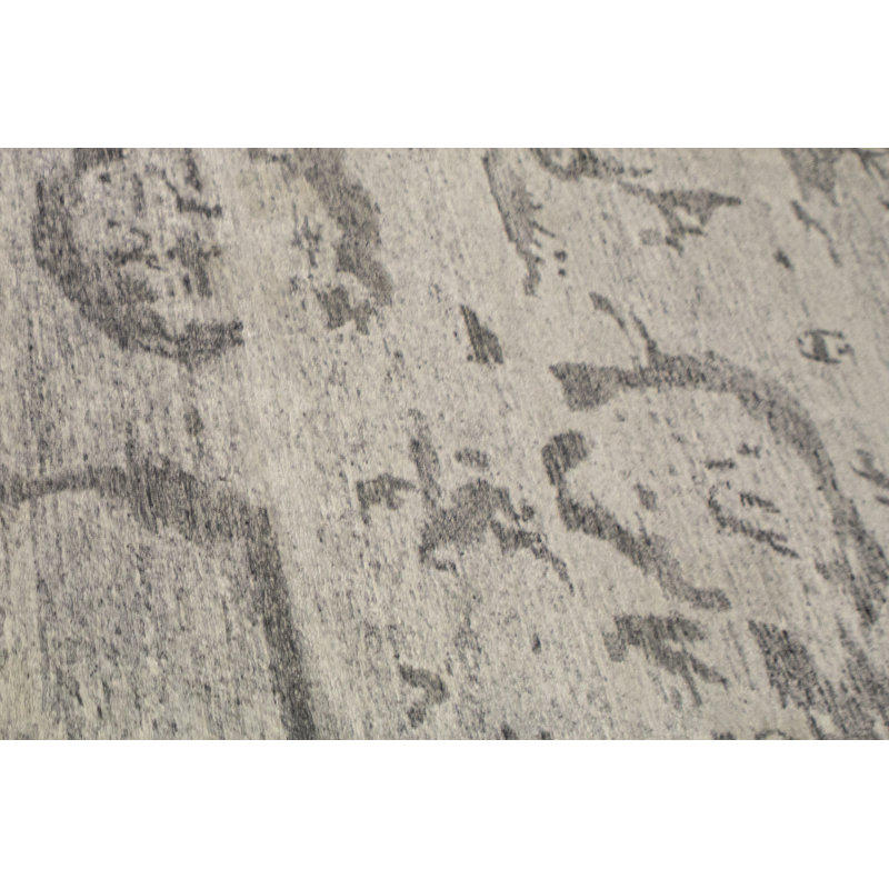 Hand-Knotted High-Quality Silver and Beige Area Rug