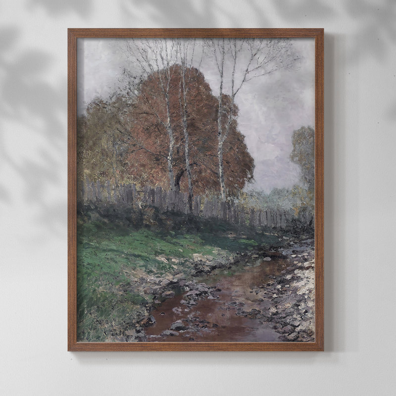 Vintage Landscape CV -Framed Print, Walnut