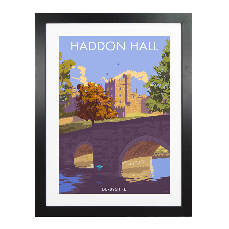 Haddon Hall Derbyshire - Print, 50cm H x 40cm W x 3cm D, Black Framed