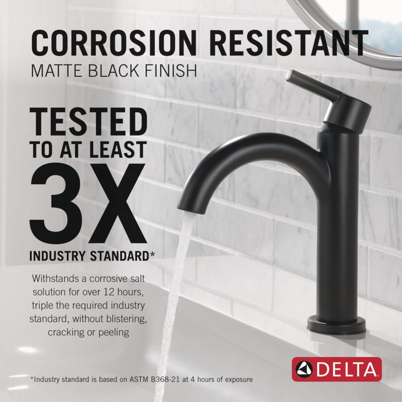 Nicoli Matte Black Bathroom Faucet, Single Hole Bathroom Sink Faucet for Vanity, Push-Pop Drain Assembly, Matte Black